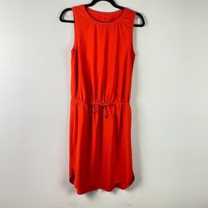 Athleta Sleeveless Drawstring Waist Mini Dress in Orange